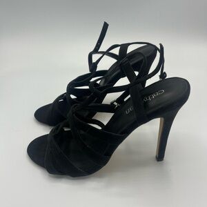 Cathy Jean Women's Black Strappy Heels